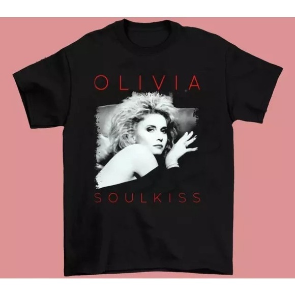 AmyVich Tops - OLIVIA NEWTON-JOHN Soul Kiss Black Unisex T-Shirt